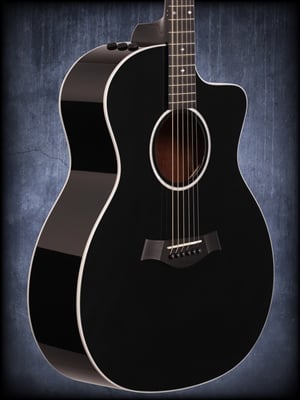 Taylor 214ce Deluxe Grand Auditorium Acoustic Electric Guitar with Case 2202213094 Body Angled View